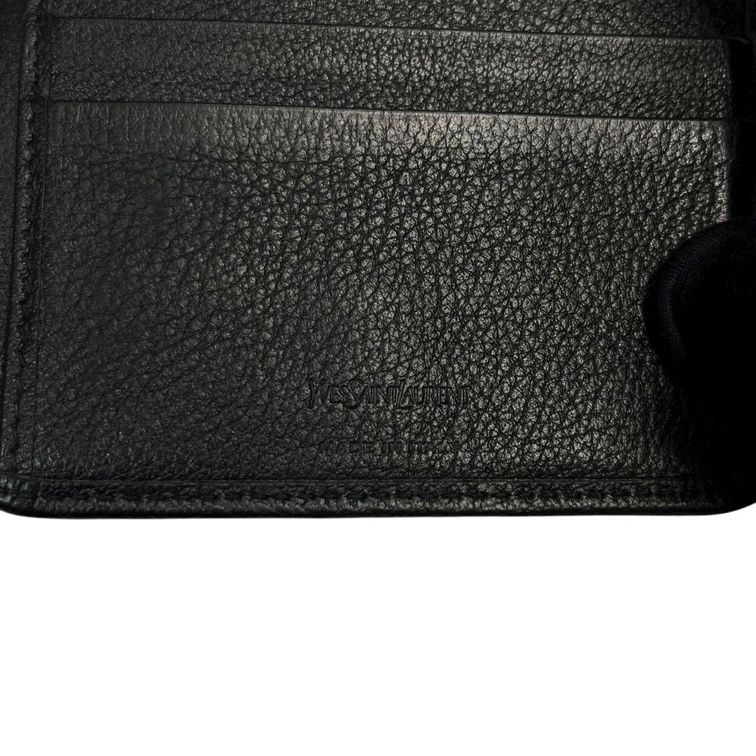 希少✨サンローラン 二つ折り財布 リヴゴージュ YSL レザー ブラック