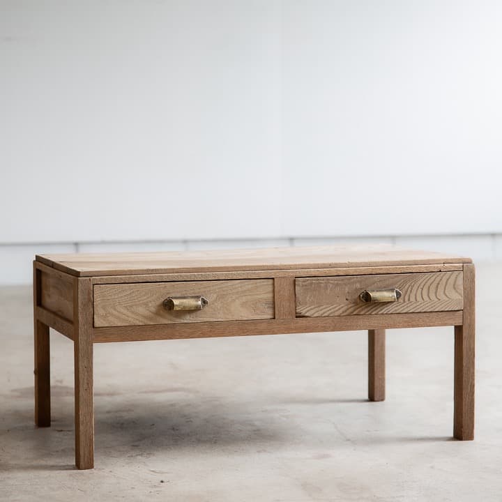 [古家具] 楢の文机 ローテーブル / 展示台 木製家具 座卓 アンティーク什器