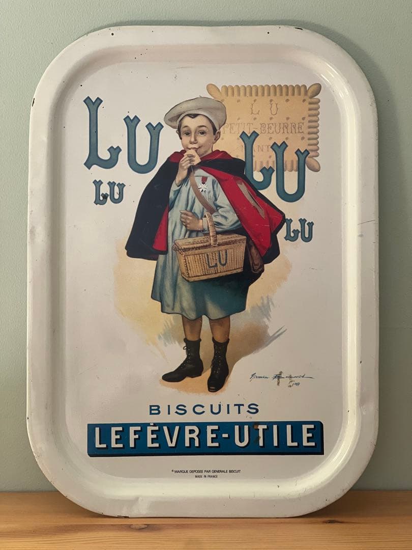 Lu ビスケット　少年　ヴィンテージ　アンティーク　トレイ　プレート　希少
