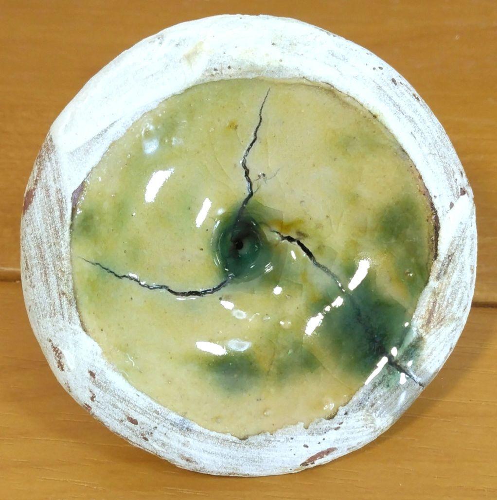 人間国宝 金城次郎 盒子(蓋物,香合）栞 共箱 美品 やちむん 壺屋焼 壷屋焼