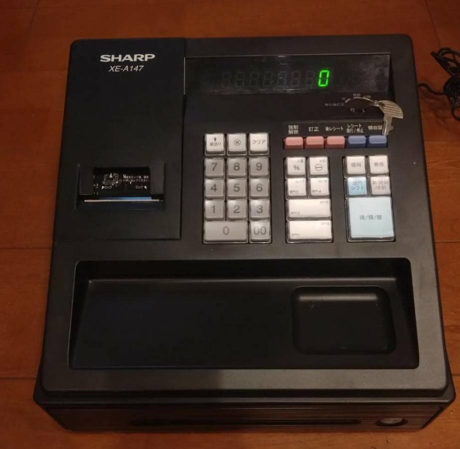 難あり 動作確認済 SHARP XE-A147 電子 レジスター 鍵2個 ★
