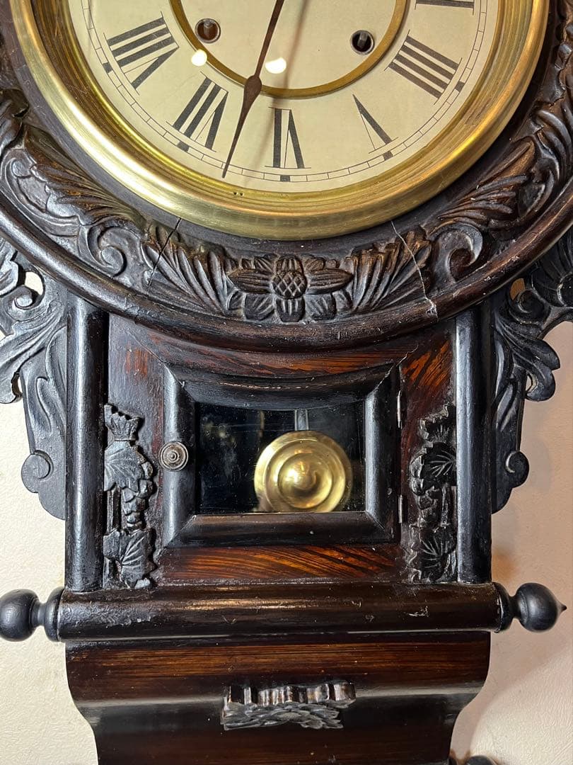 大型巻物　柱時計　古時計　振り子　レトロ　ゼンマイ　ボンボン　精工舎　ユンハンス