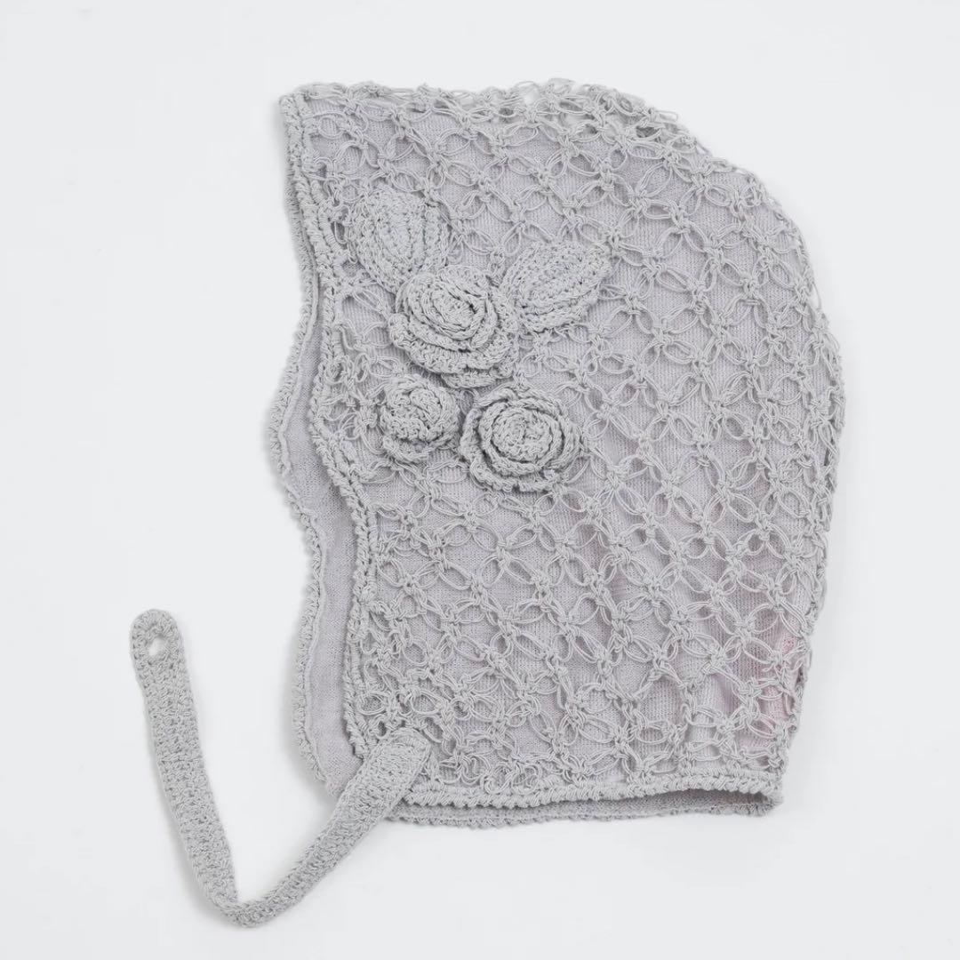 【FETICO】HAND-KNITTED ROSE BEANIE