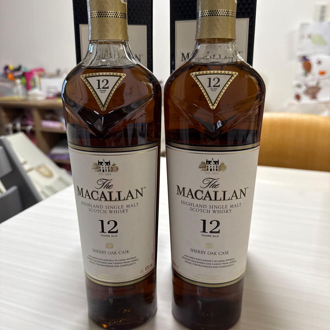 The Macallan 12年シングルモルトウイスキー 700ml 2本セット