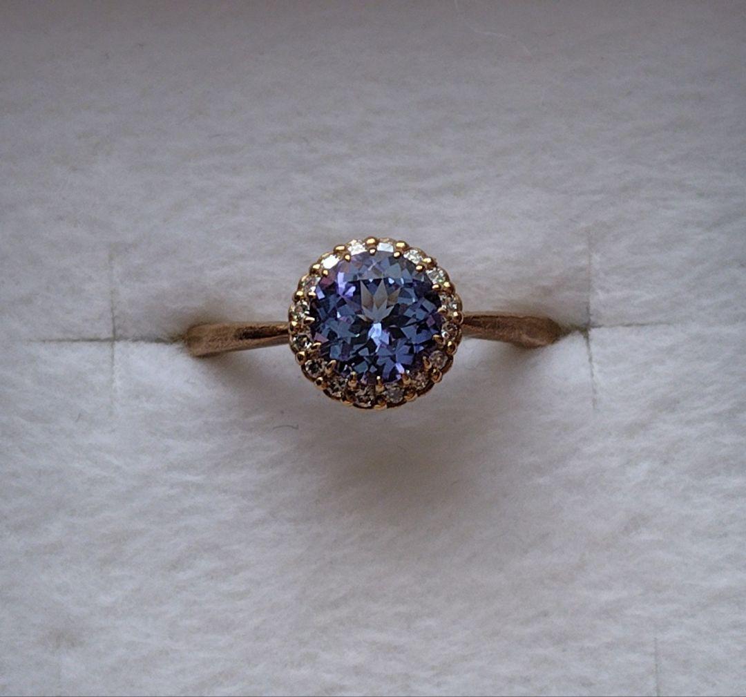 期間限定値下げ　パーセルジュエリー　タンザナイト＆ダイヤ　ポンポネリング