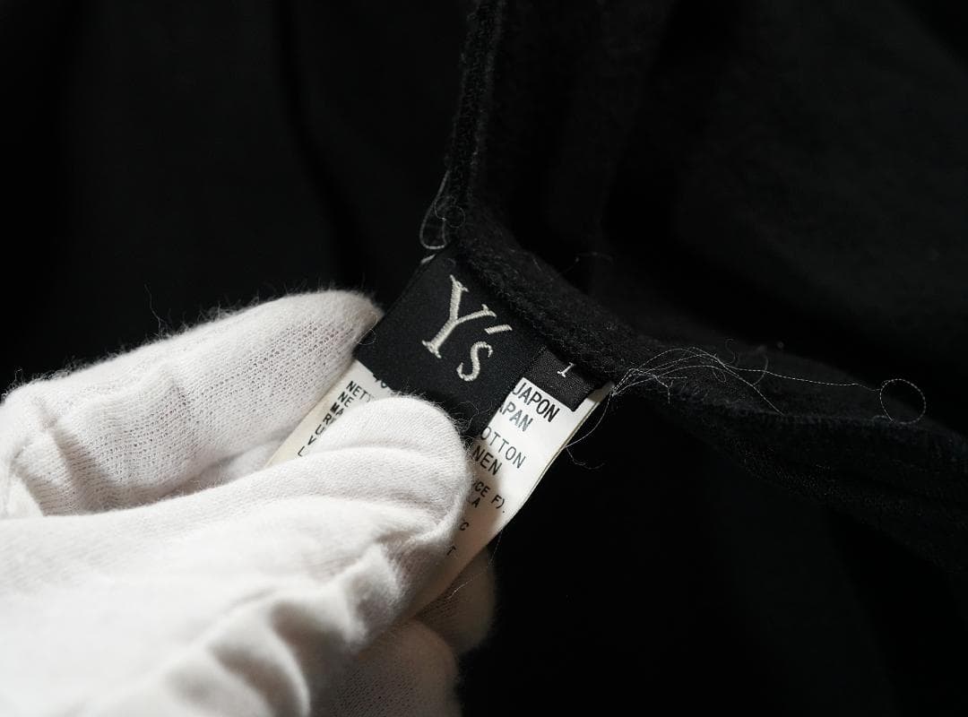 Y's コットン リネン プリーツ スカート 裁ち切り ブラック 1 レディース