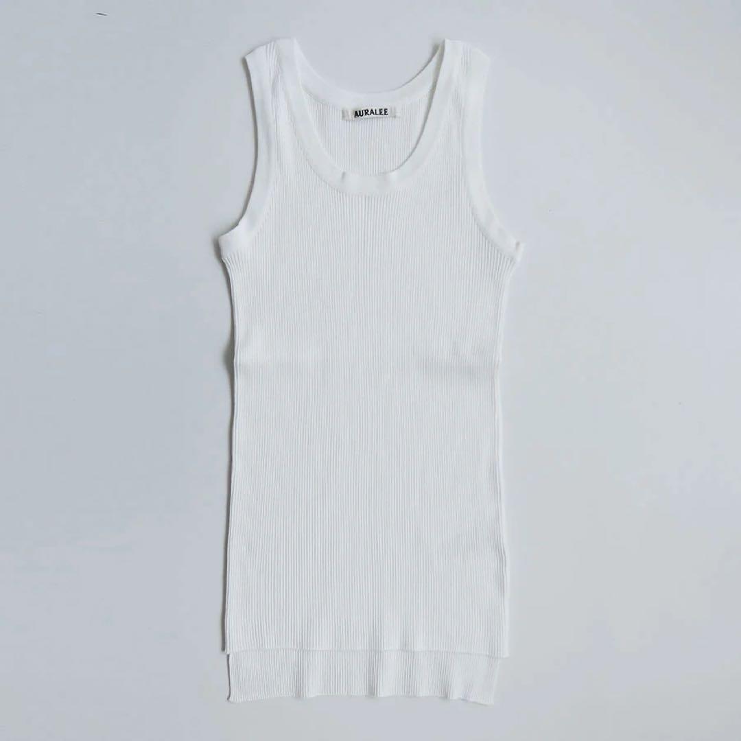 オーラリー GIZA HIGH GAUGE RIB KNIT TANK