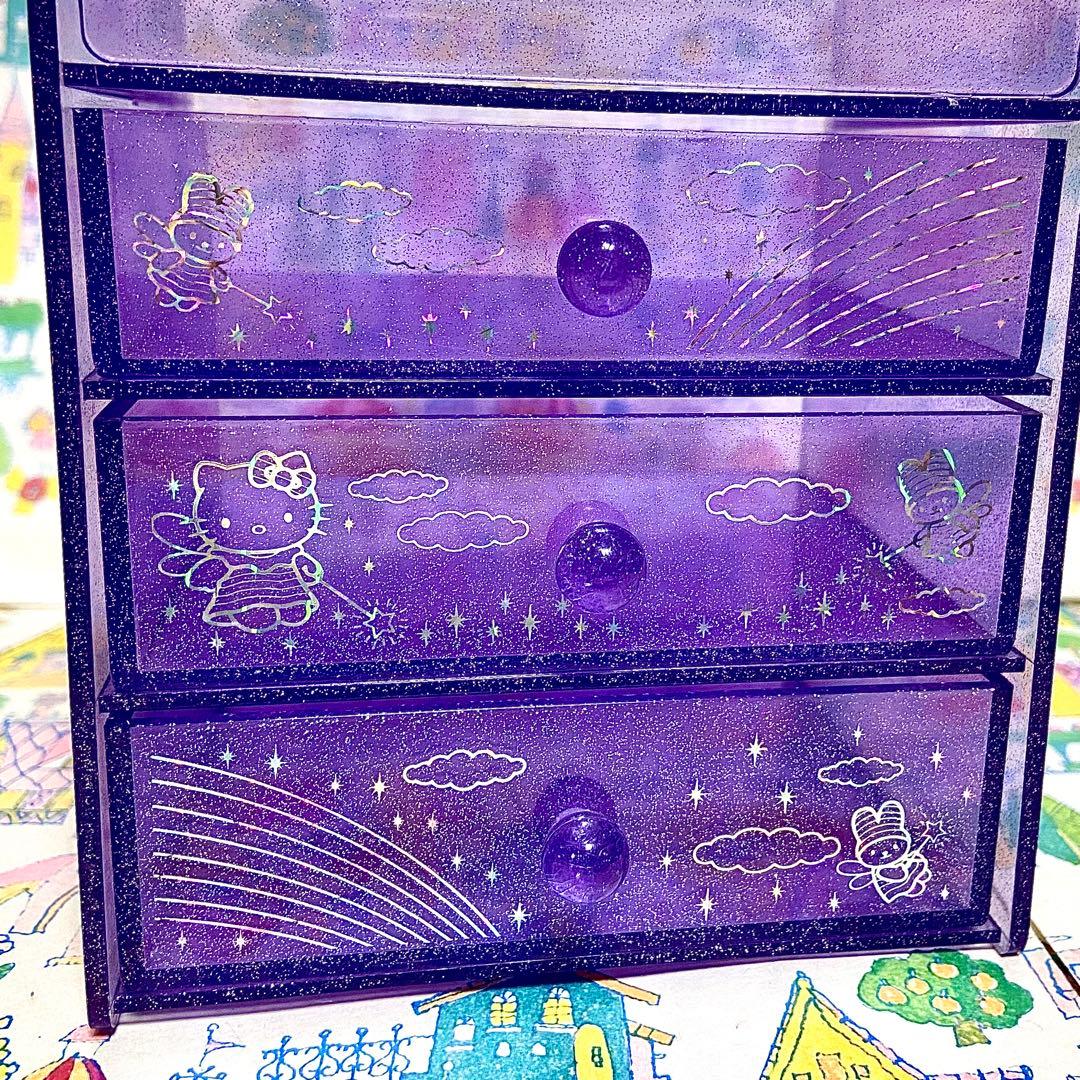 平成レトロ ハローキティ エンジェルキティちゃん ラメ プラチェスト 小物入れ