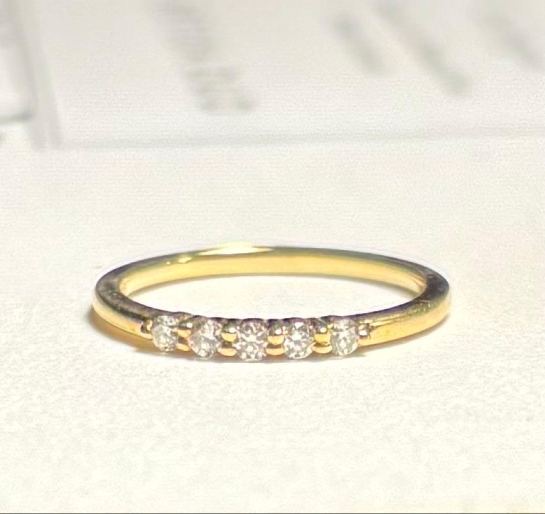 葉*ぱ様 AHKAH アーカー K18 エメピンキー ダイヤ リング3号 0.1