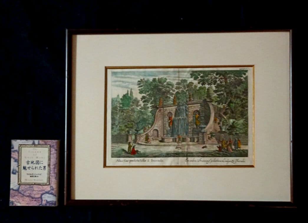 額装品　古典版画　1685年　FALDA 「Villa Frescada」ローマ