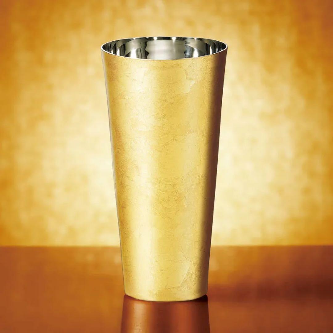 漆磨シーマ箔衣2重ピルスナーカップ(桐箱＆越前和紙コースター付)SCW-P801