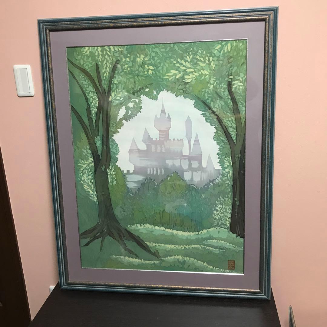 【値下げ】特大　絵画　アンコールワット　ろうけつ染