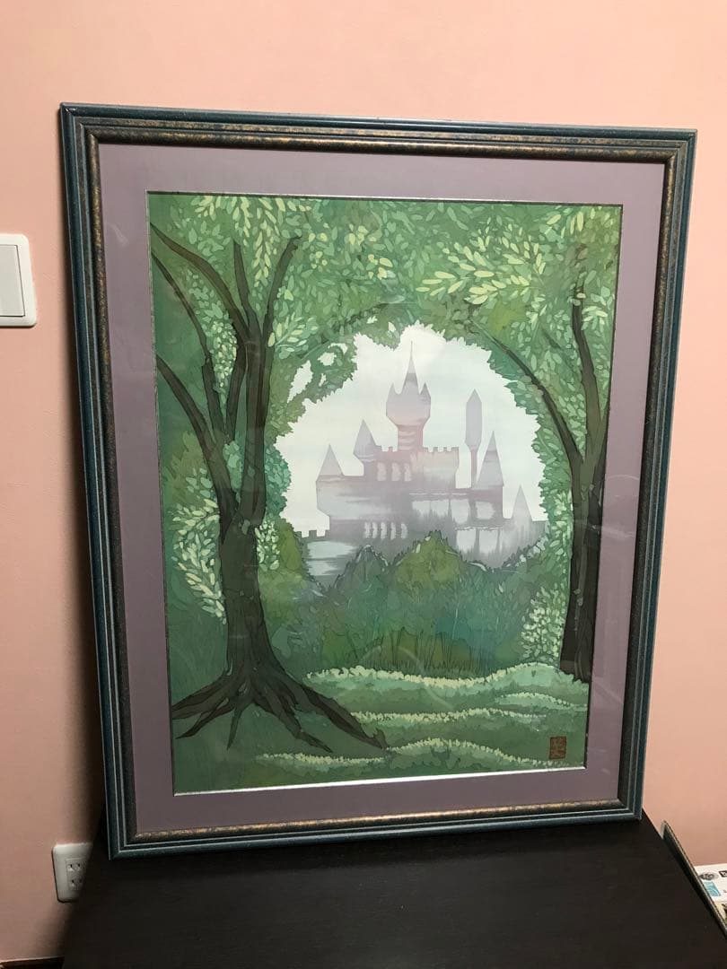 【値下げ】特大　絵画　アンコールワット　ろうけつ染