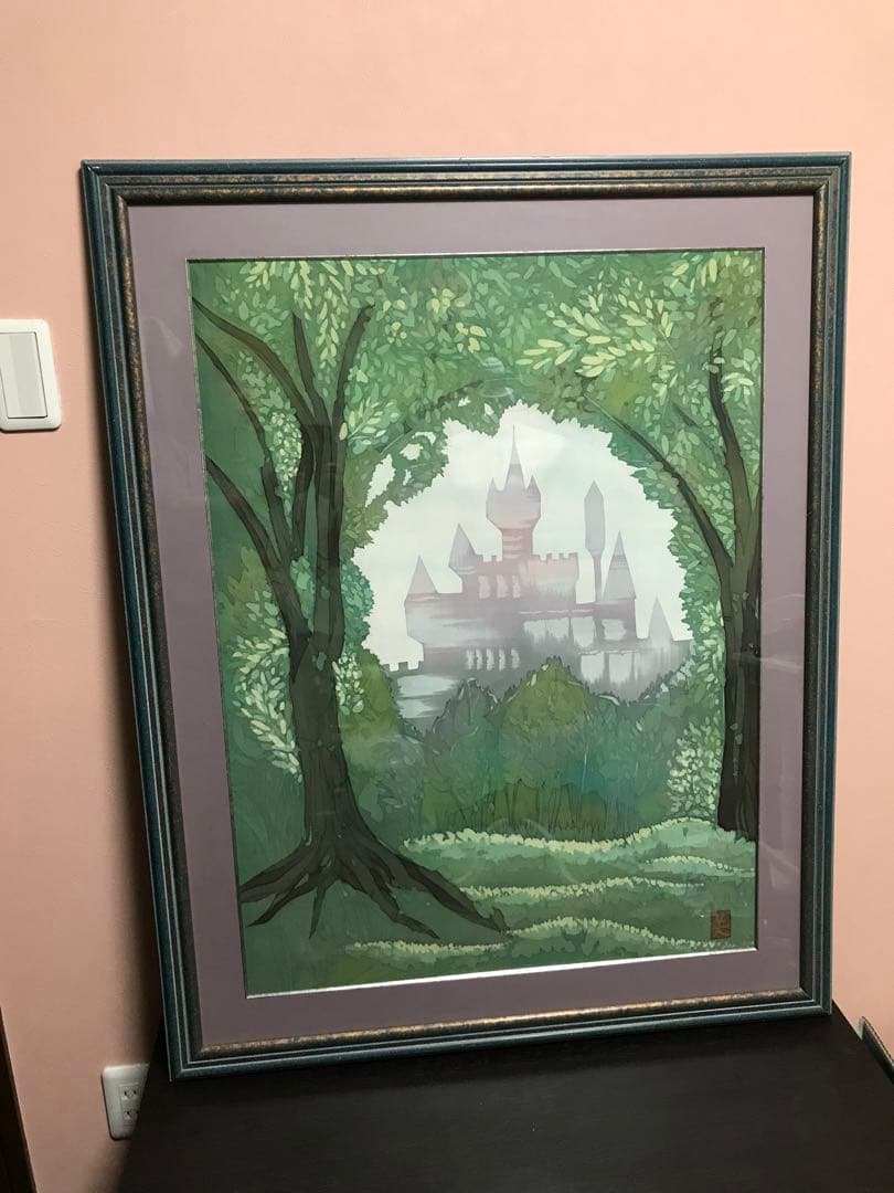 【値下げ】特大　絵画　アンコールワット　ろうけつ染