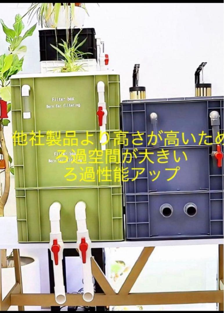 水中ポンプ付き　2種以上ろ材2段付き　水槽池ろ過フィルター　外部上部濾過器装置