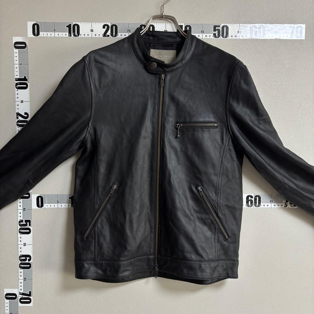 UNITED ARROWS ラムレザー シングルライダースジャケット 黒 L