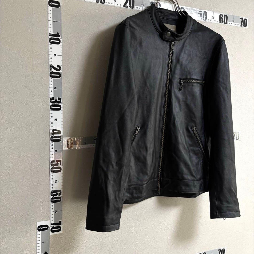 UNITED ARROWS ラムレザー シングルライダースジャケット 黒 L