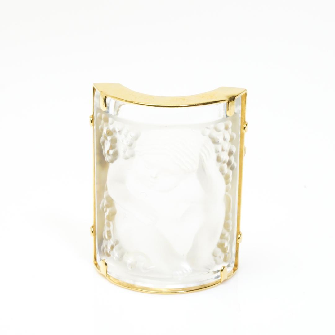 ラリック アンファン エンジェル ブローチ 天使 ゴールド LALIQUE