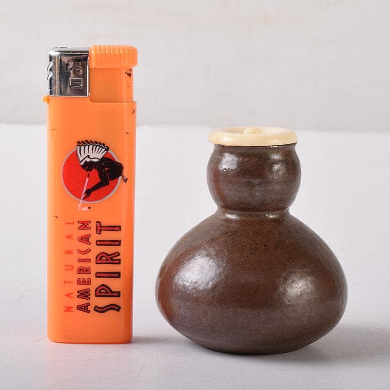 茶道具　笹田有祥作　模玉津島　中興名物写　瓢箪形　茶入　共箱　V　7851