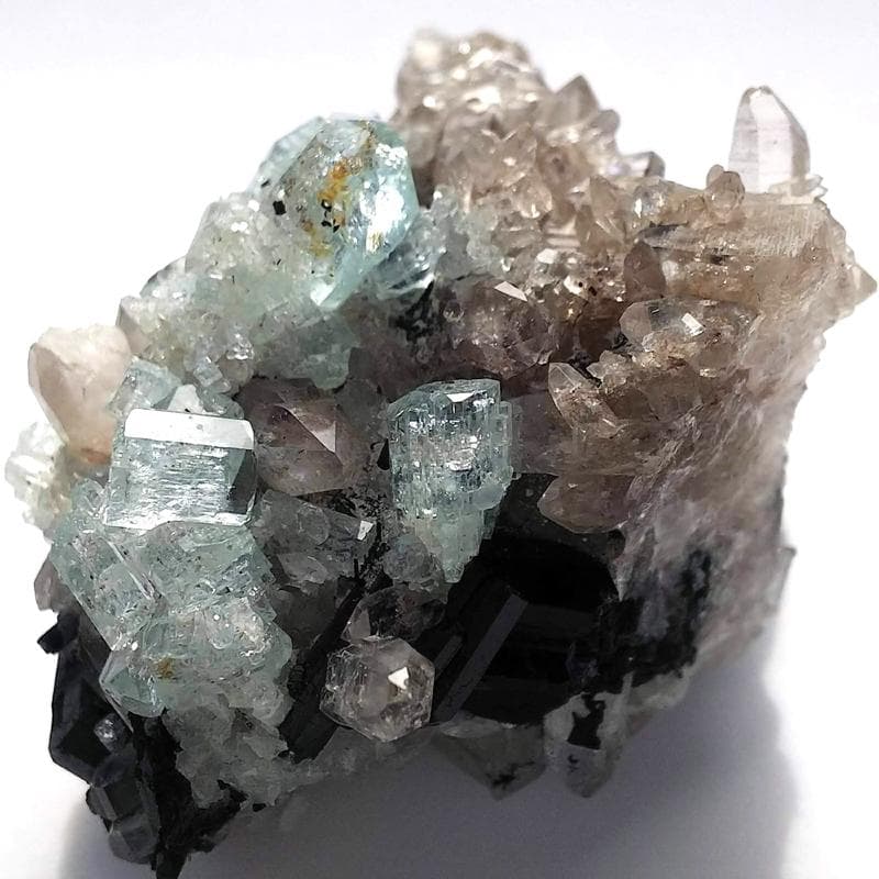 334 宝石質 クラスター アクアマリン スモーキークォーツ トルマリン