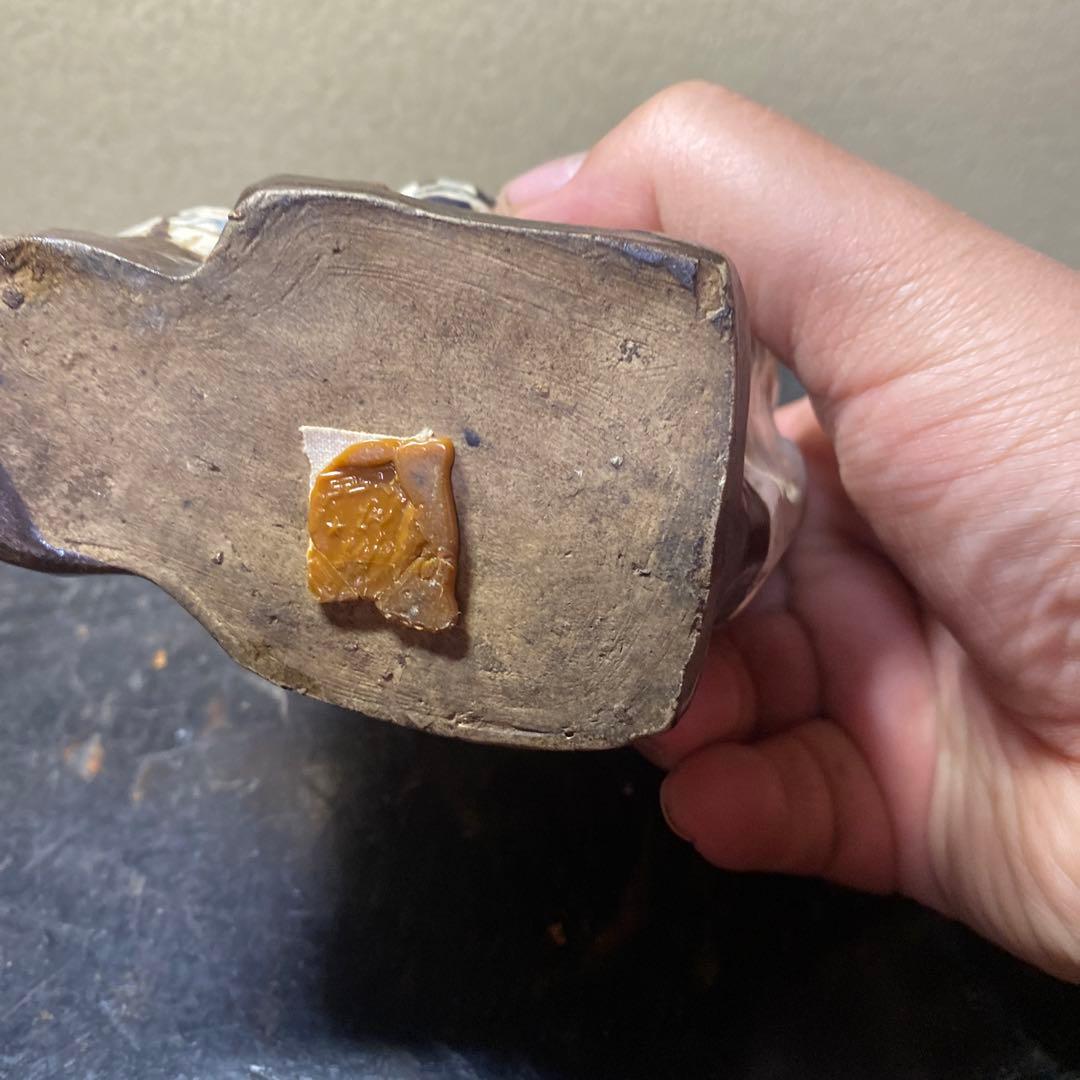 中国古玩変形人物花生14cm9cm6cm