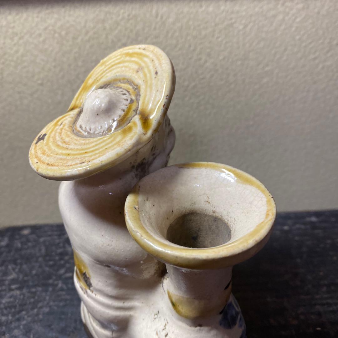 中国古玩変形人物花生14cm9cm6cm