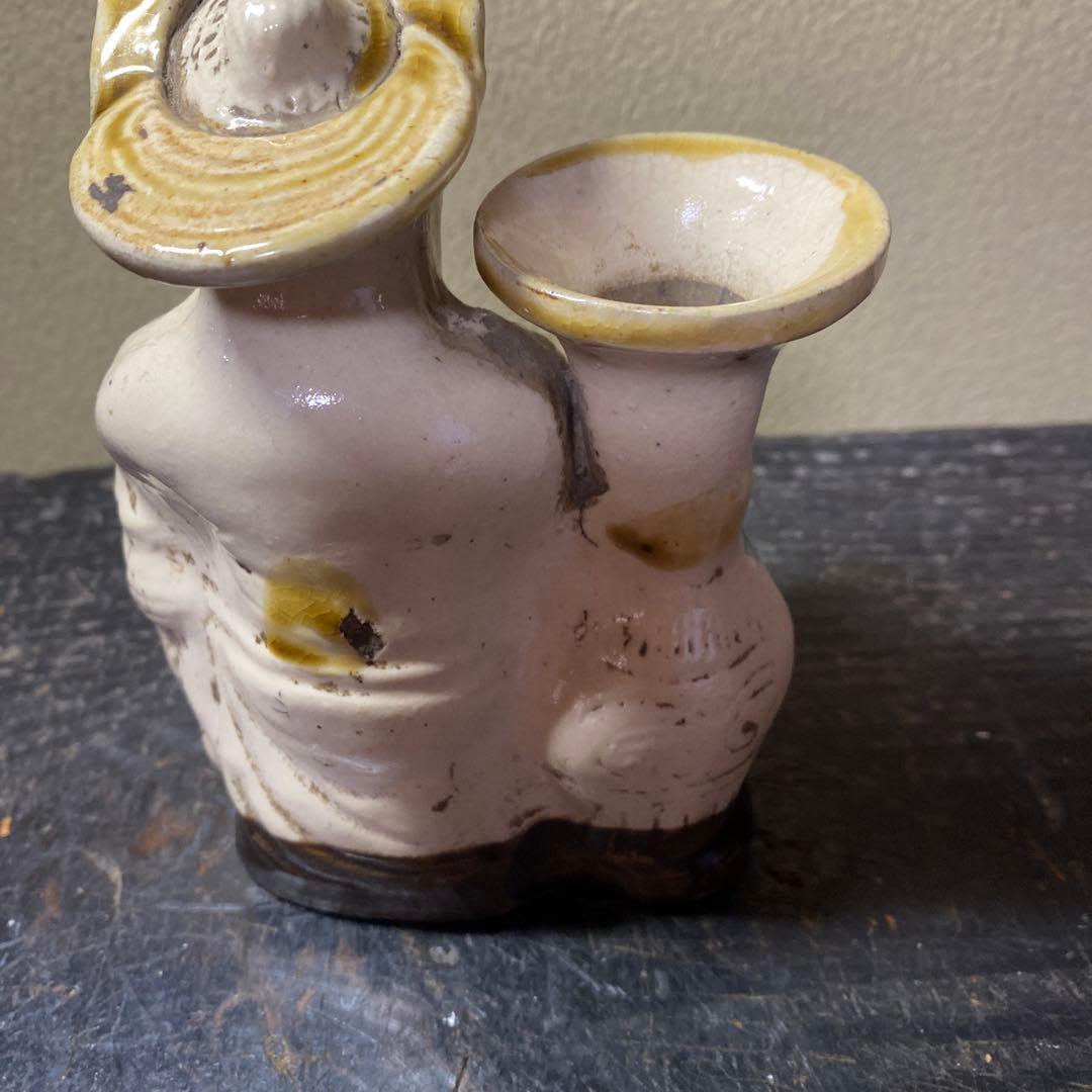 中国古玩変形人物花生14cm9cm6cm