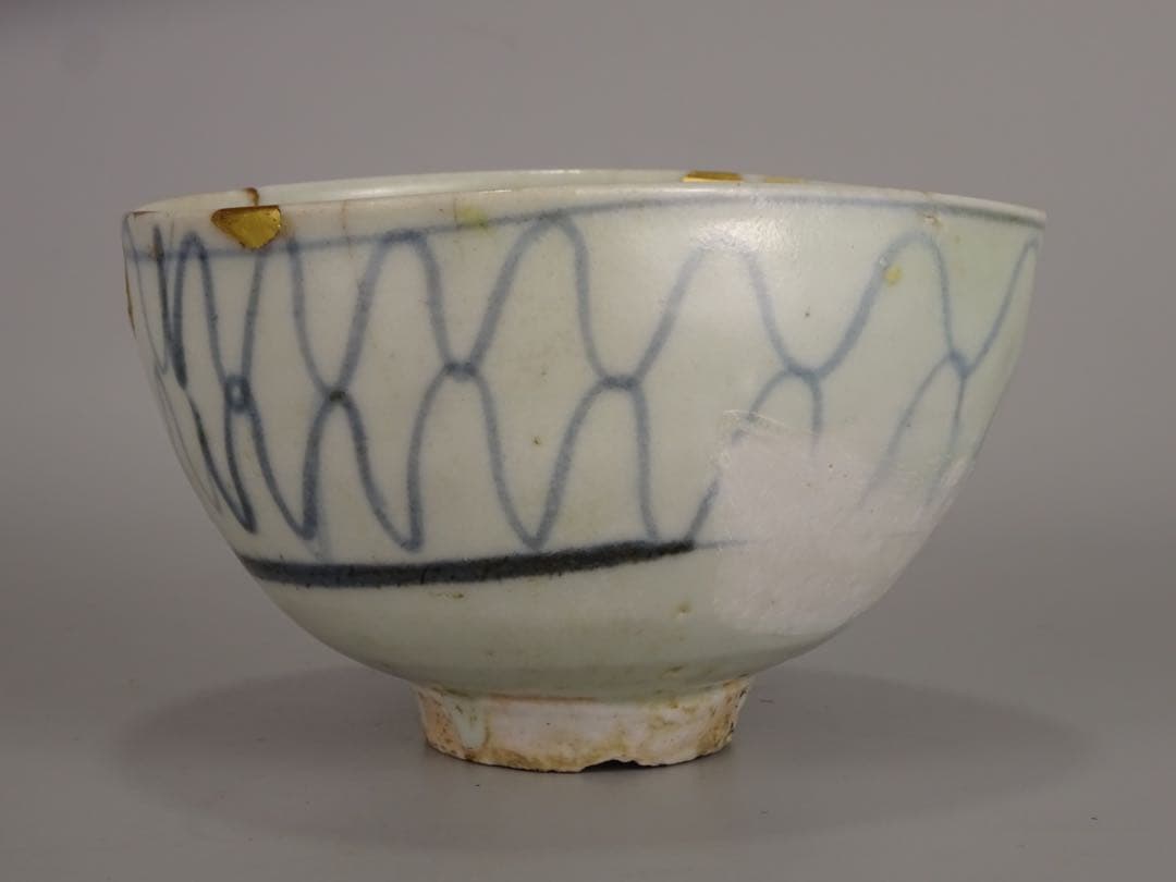 江戸時代　前期　初期伊万里　染付　網手　小碗　箱付　茶碗　酒器　片口としても