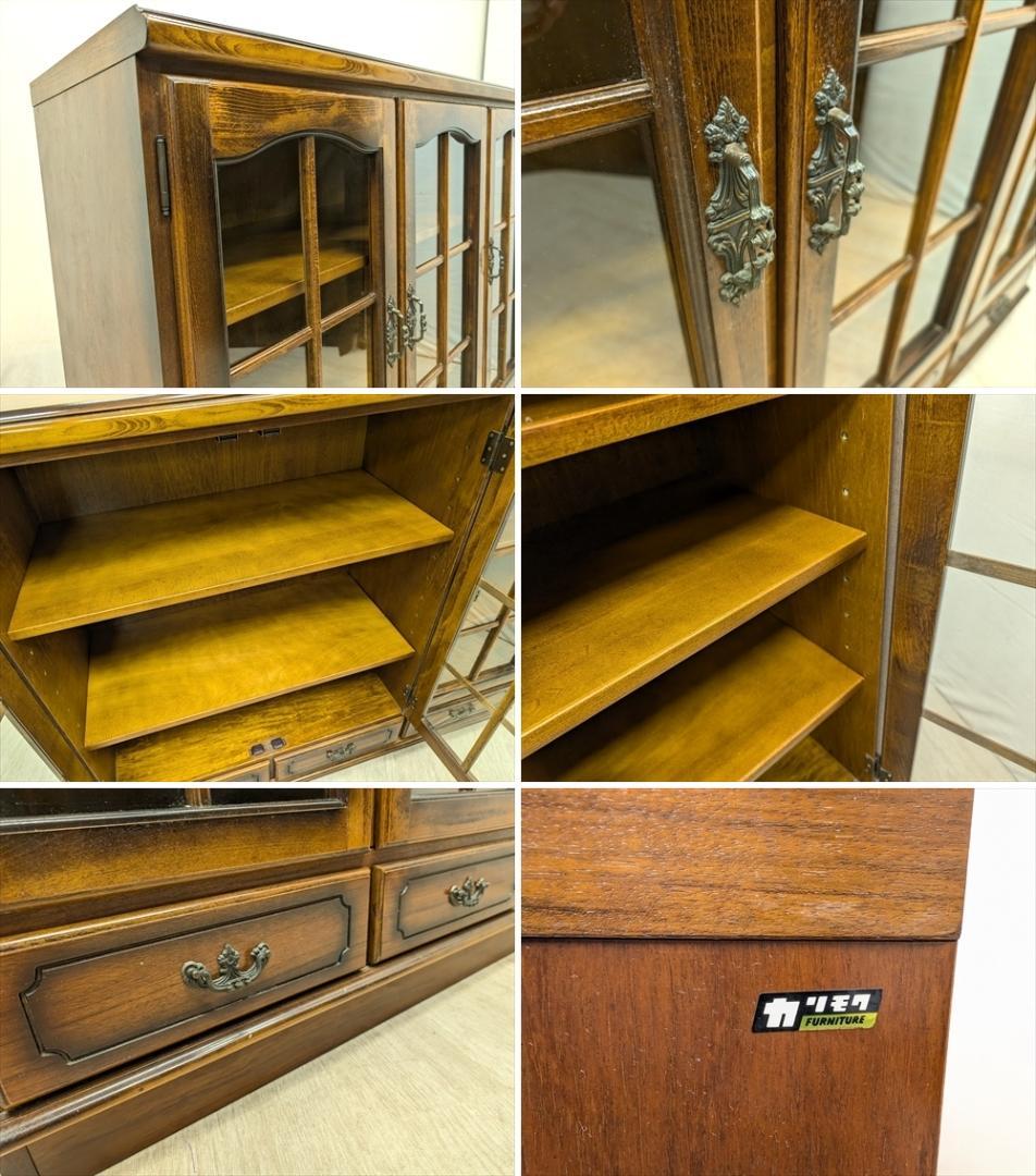 カリモク　コロニアル　天然木　サイドボード　リビングボード　キャビネット　飾り棚