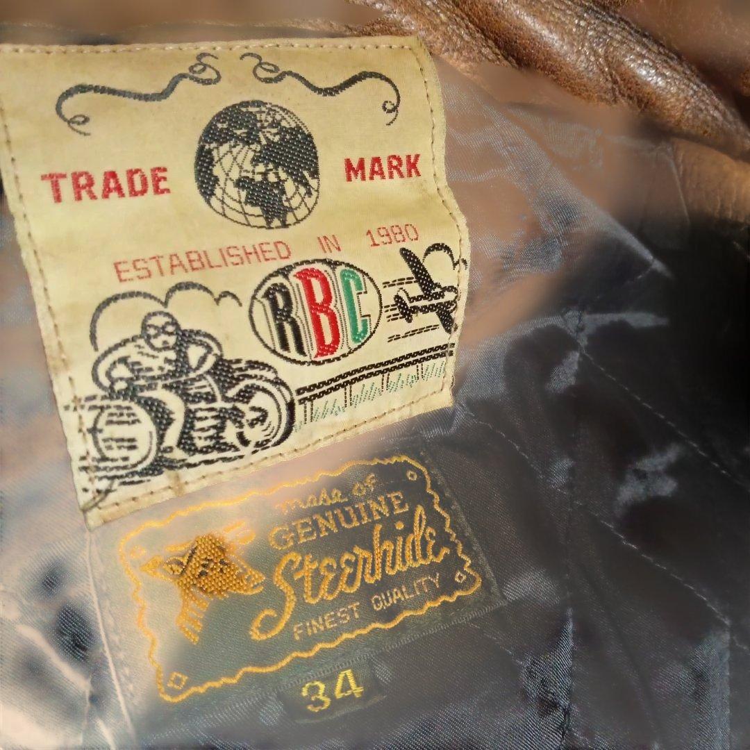 80s RBC シングルライダースジャケット 34