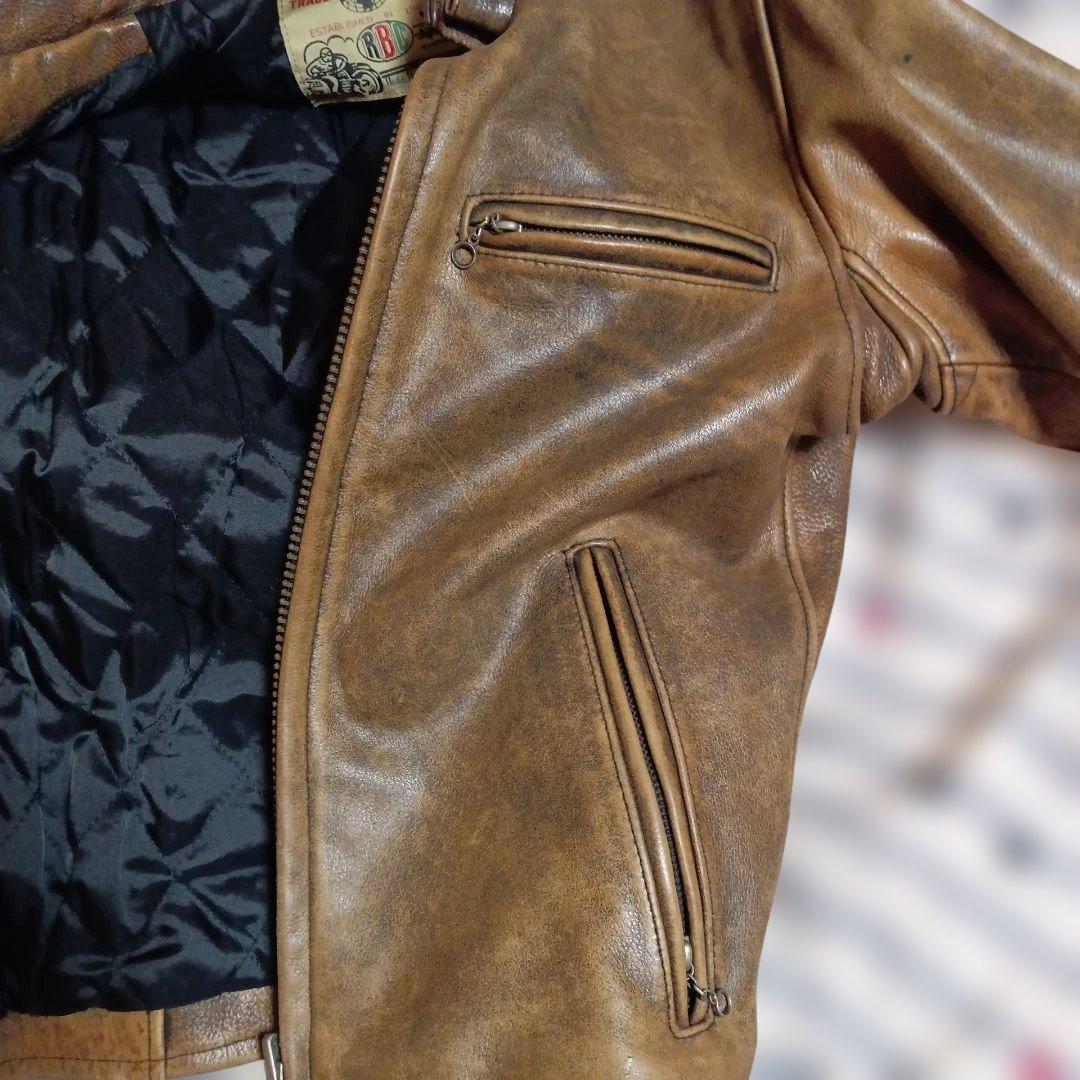 80s RBC シングルライダースジャケット 34