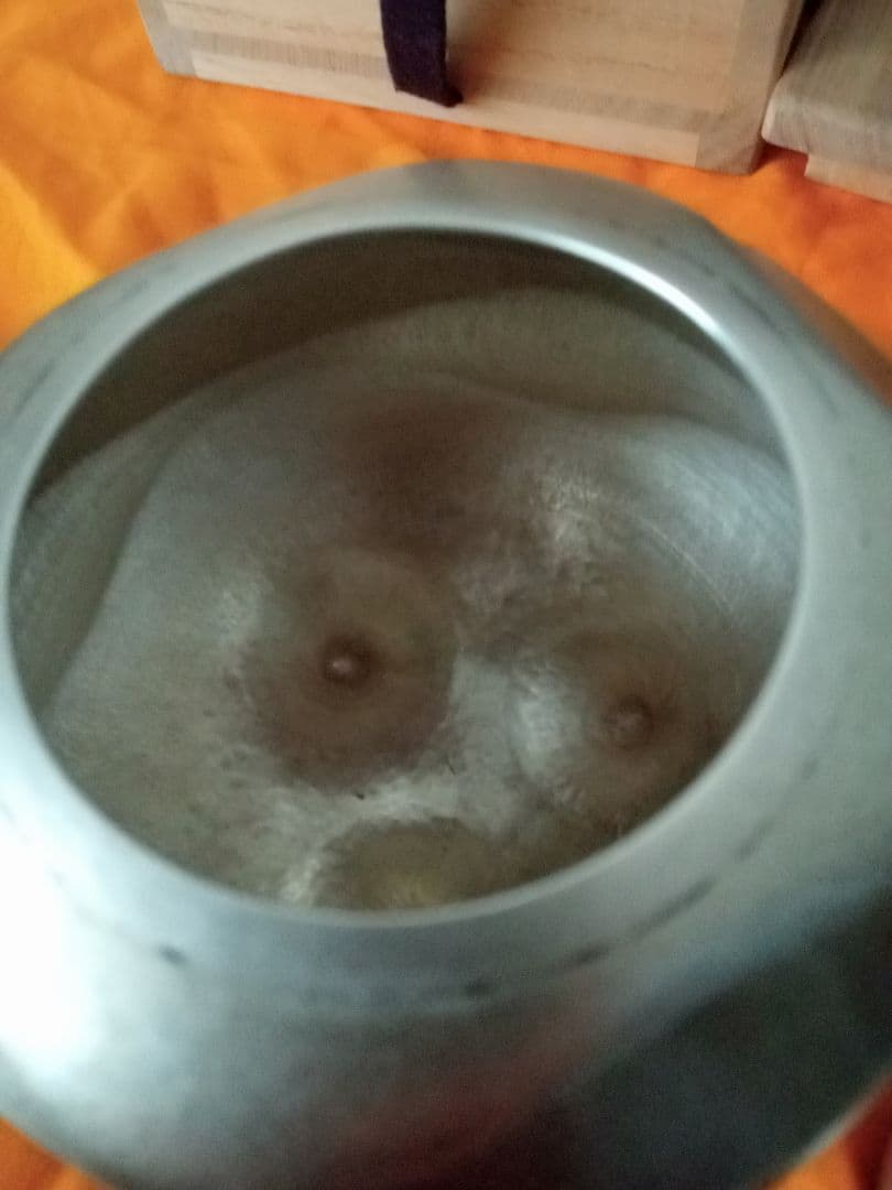 希少 現品限り 人間国宝 奥山峰石 作 純銀 雲水文香炉 刻印あり