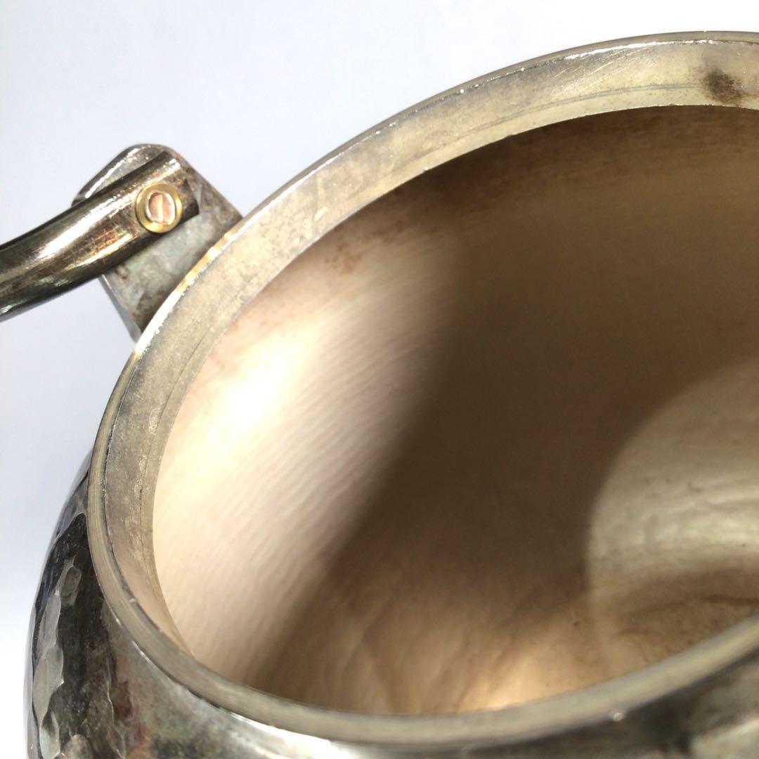 Ｎ９６３　水注　『秀峰堂造』『いぶし銀』『刷毛目紋』『湯沸』　紙箱　茶道具