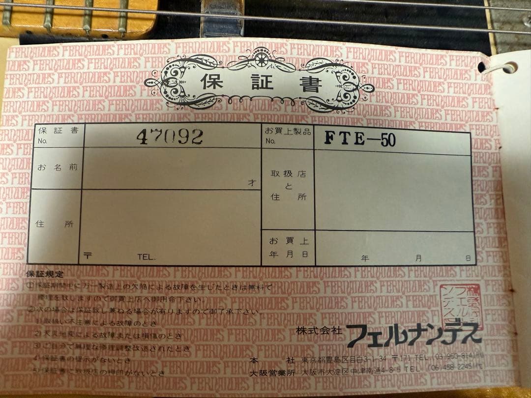 Fernandes FTE-50 エレキギター