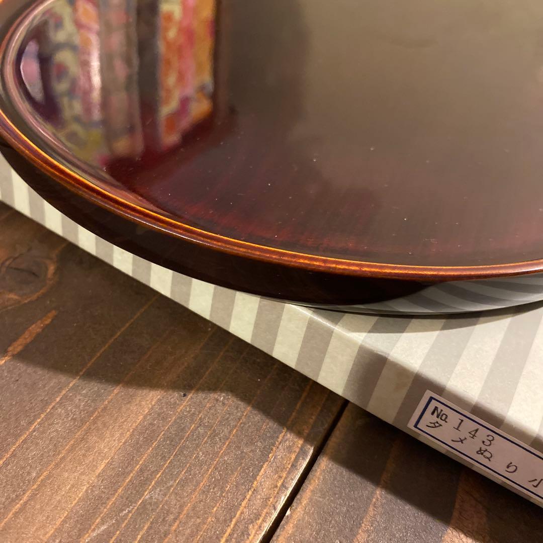 しこく彫　タメぬり小判盆　香川の漆器　未使用品　4つセット