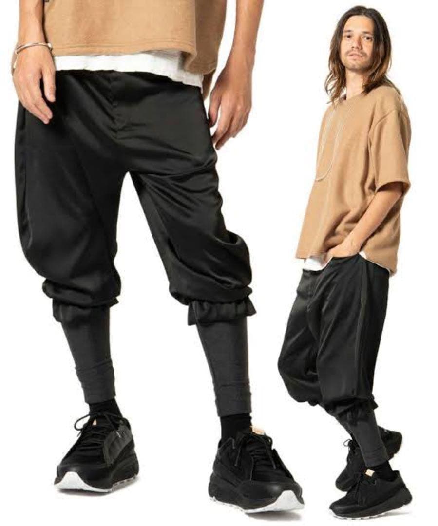 glamb グラム　Shinin layered pants リブパンツ