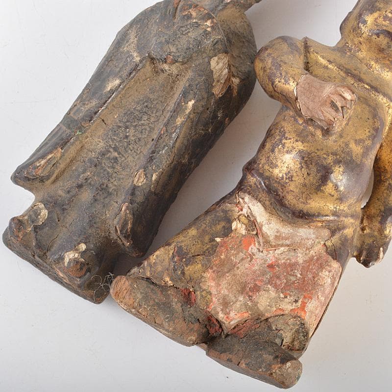 仏教美術　木彫など　懐中仏　仏像　人物像　4点まとめて　M　R7450