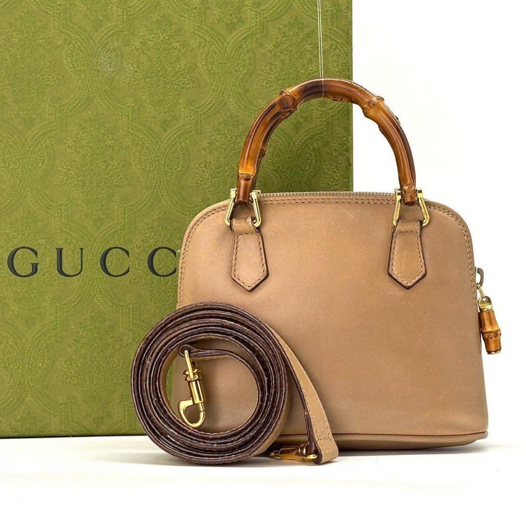 た*ん様 GUCCI　バンブー ハンドバッグ 2WAY タッセル レザー ミニシ
