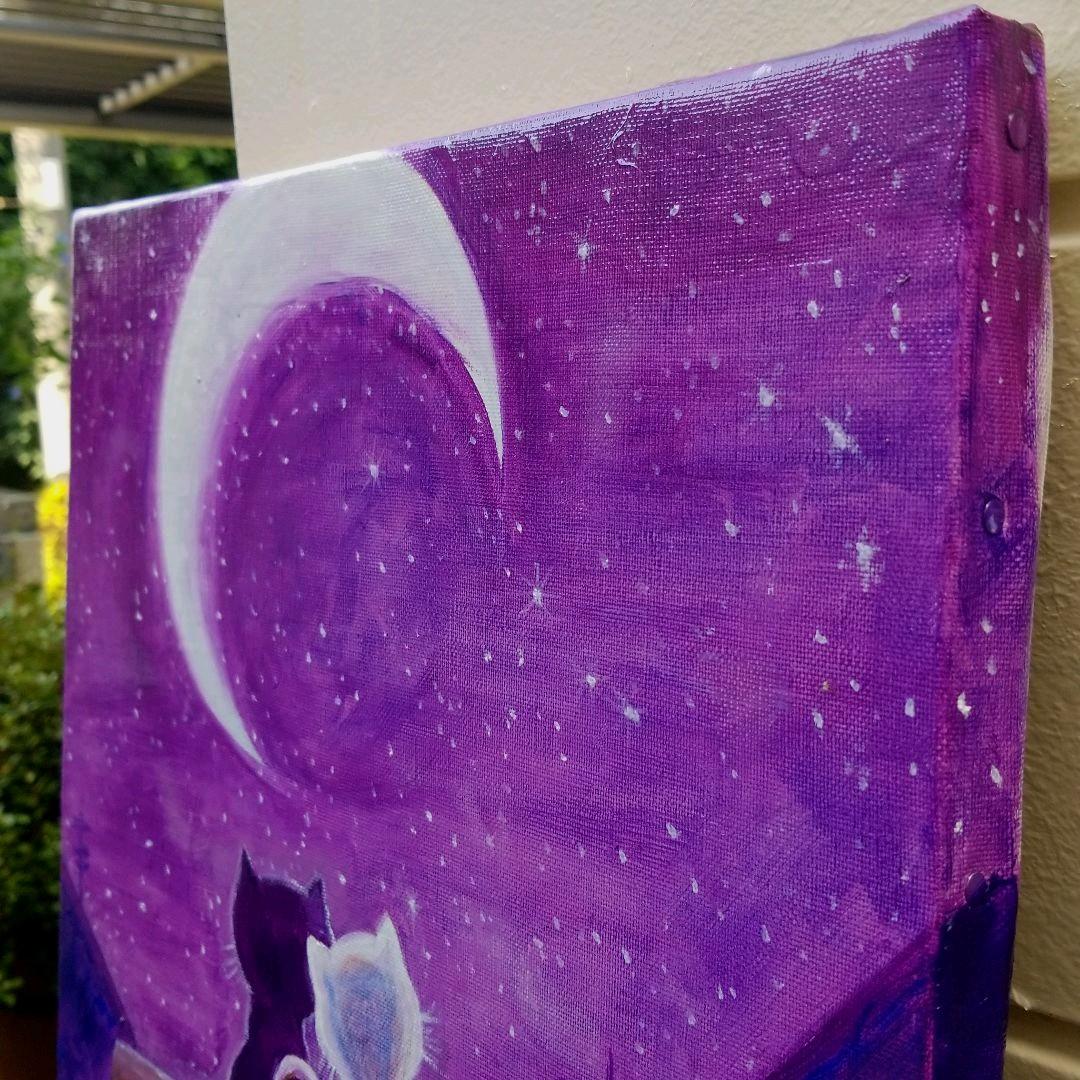 油絵　専用　屋根の上の二ひきの世界