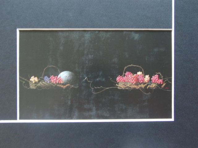 百瀬郷志、【葡萄】、希少な画集画、新品高級額・額装付、状態良好