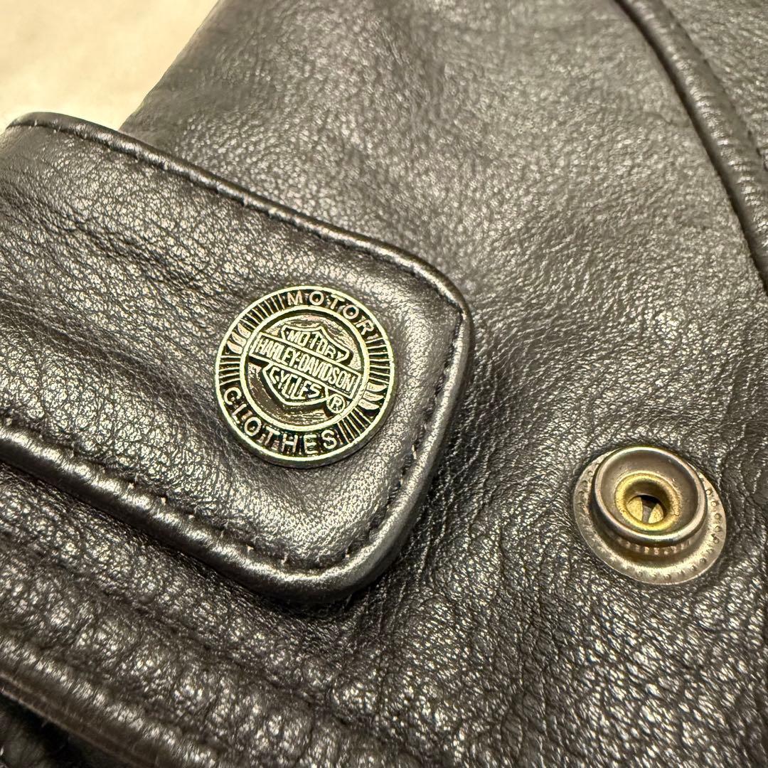 激レア★ハーレーダビットソン　レザージャケット　シングルライダース　本革　黒
