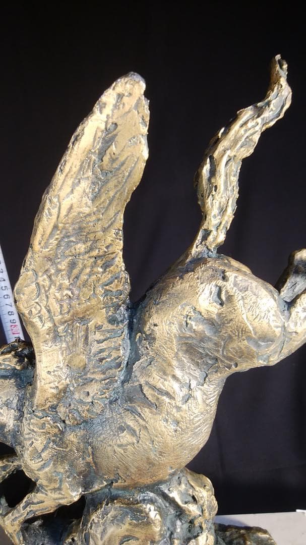 新春ブロンズ像西望「春風」ペガサス天馬 高3４c重６kg/彫刻銅像/干支/正月