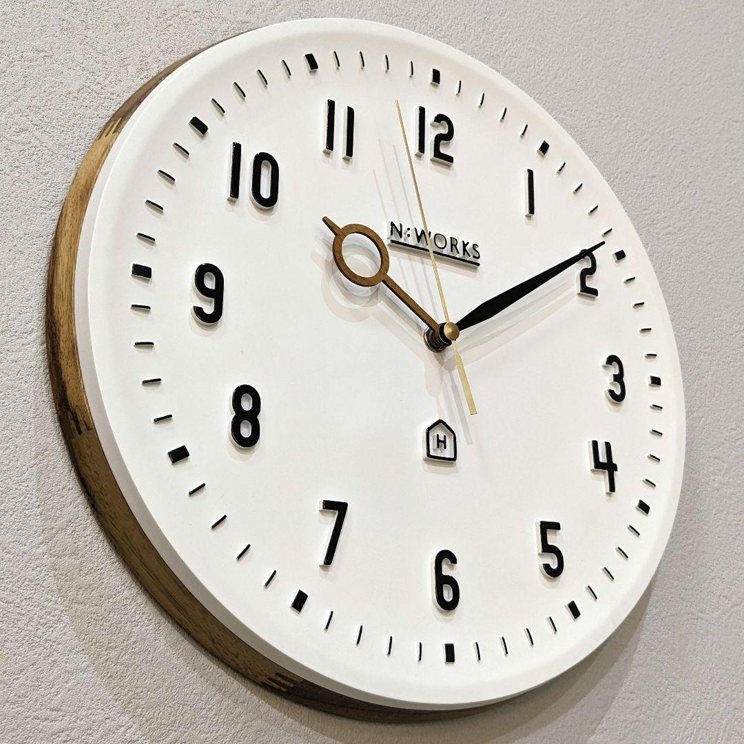 【新品】 インターフォルム ケンピ 掛時計 ウッド製 ポリレジン CL-3931