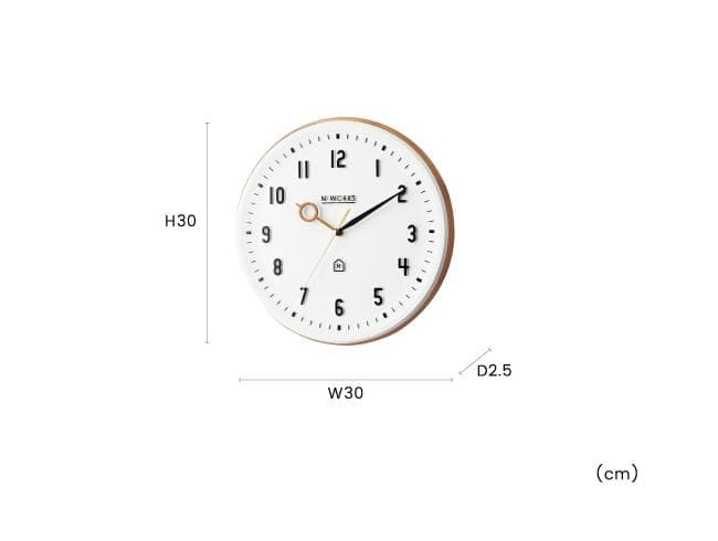 【新品】 インターフォルム ケンピ 掛時計 ウッド製 ポリレジン CL-3931