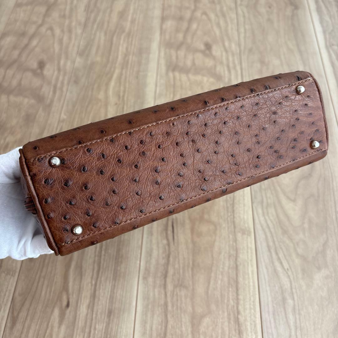 【新品未使用】fROU fROU オーストリッチ ハンドバッグ JRA認定