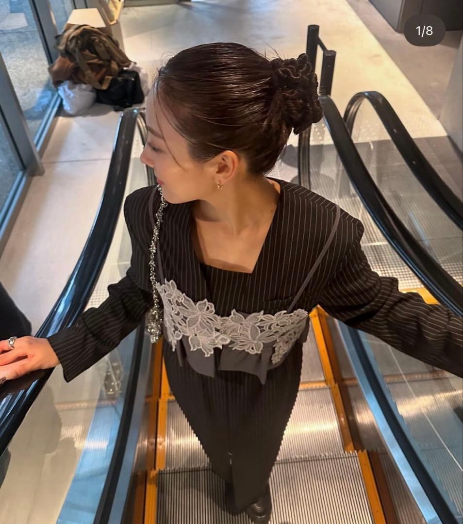 スーツ・フォーマル・ドレス ANDRESD pinstripe tailored bustier dress