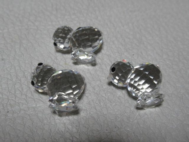 未使用 希少 2000年廃盤品 ◆スワロフスキー『ひよこ 3匹セット』14824