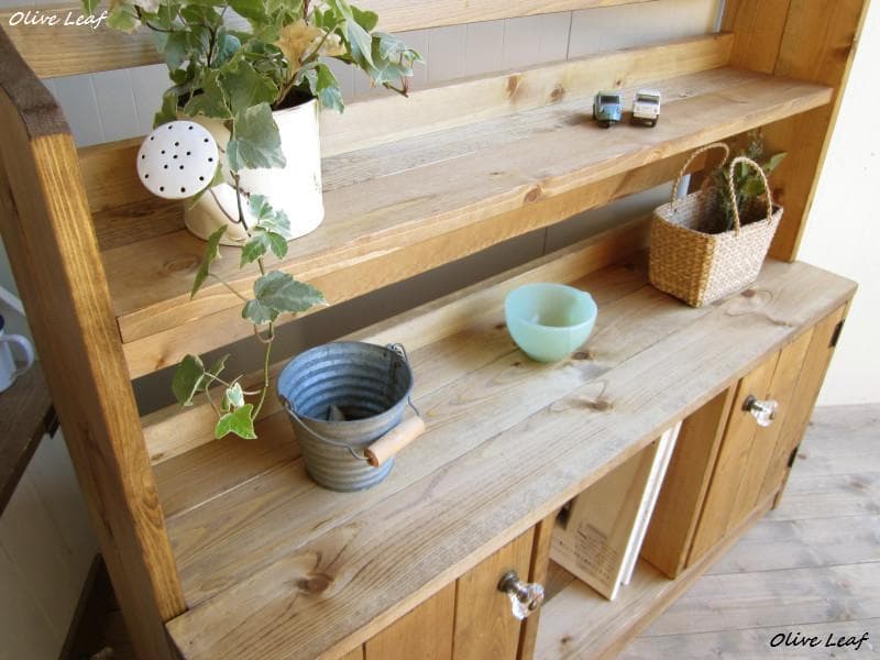 サイズ、デザインオーダー可！●２扉ローキャビネット●ナチュラルブラウン●受注製作