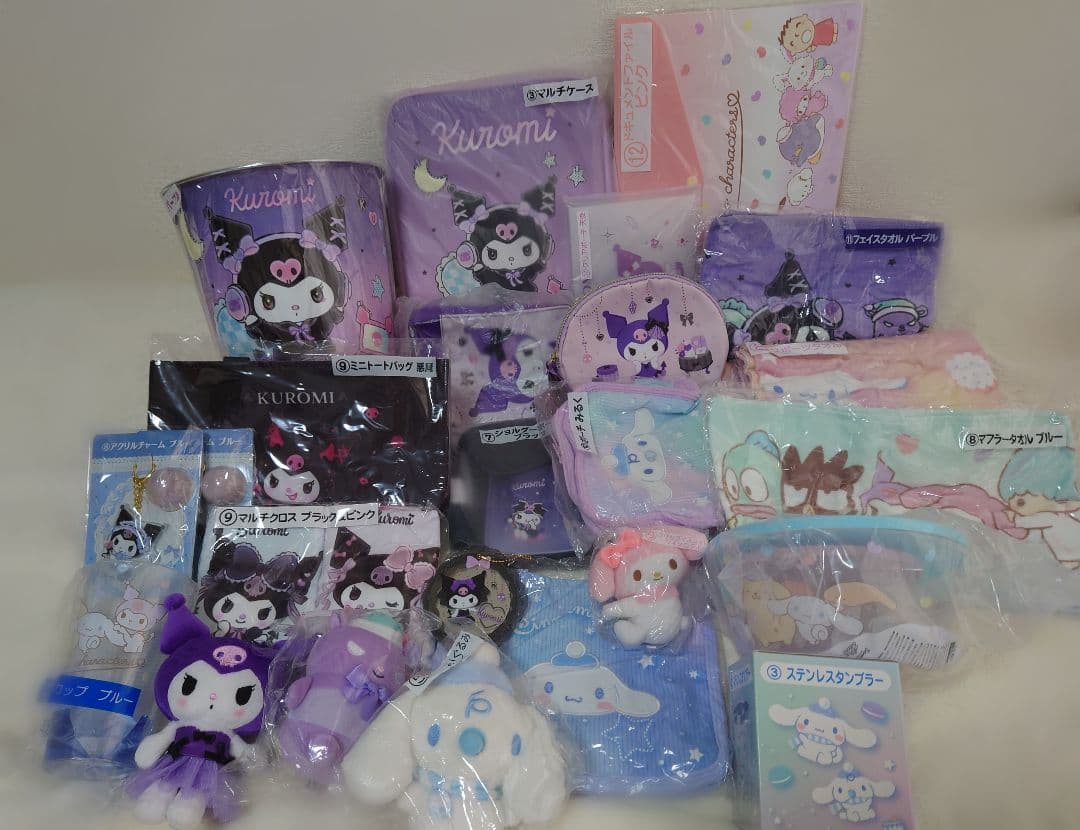 サンリオくじ27個セット ぬいぐるみ ルームボックス ポーチ タンブラー等
