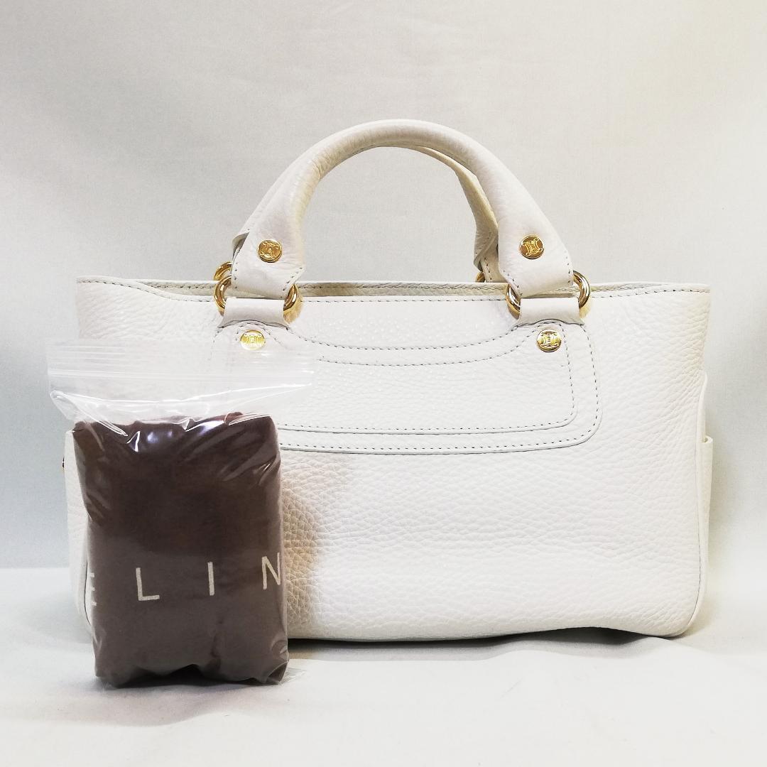 【美品】CELINE（セリーヌ） ブギーバッグ　ハンドバッグ 本革　ホワイト